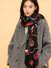 CHANEL 25S SCARF 135 CM IN CASHMERE SILK 943654
