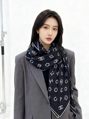 CHANEL 25S SCARF 135 CM IN CASHMERE SILK 943694
