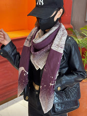 HERMES 25S SCARF 140 IN SILK CASHMERE 987419