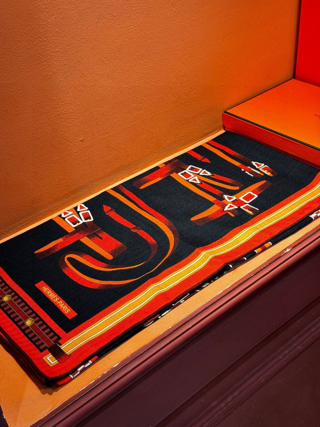 HERMES 25S SCARF 140 IN SILK CASHMERE 989480
