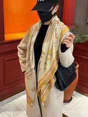 HERMES 25S SCARF 140 IN SILK CASHMERE 989481