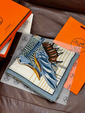 HERMES 25S SCARF 140 IN SILK CASHMERE 989488