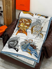 HERMES 25S SCARF 140 IN SILK CASHMERE 989488