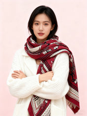 HERMES 25S SCARF 140 IN SILK CASHMERE 991679