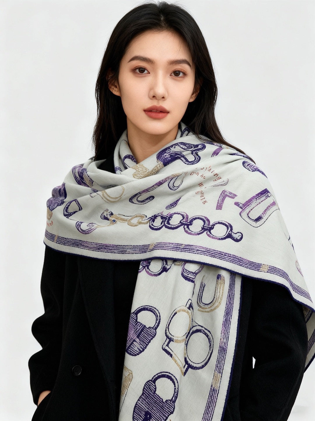 HERMES 25S SCARF 137 IN SILK CASHMERE 991688