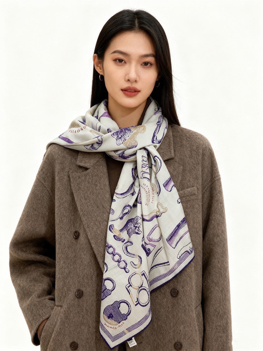 HERMES 25S SCARF 137 IN SILK CASHMERE 991688