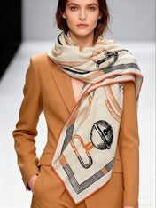 HERMES 25S SCARF 137 IN SILK CASHMERE 991692