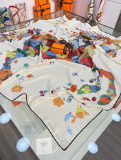 HERMES 26S SCARF 140 IN CASHMERE AND SILK 303340