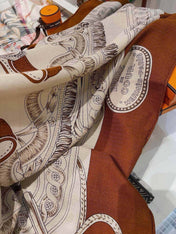 HERMES 26S SCARF 140 IN CASHMERE AND SILK 303354
