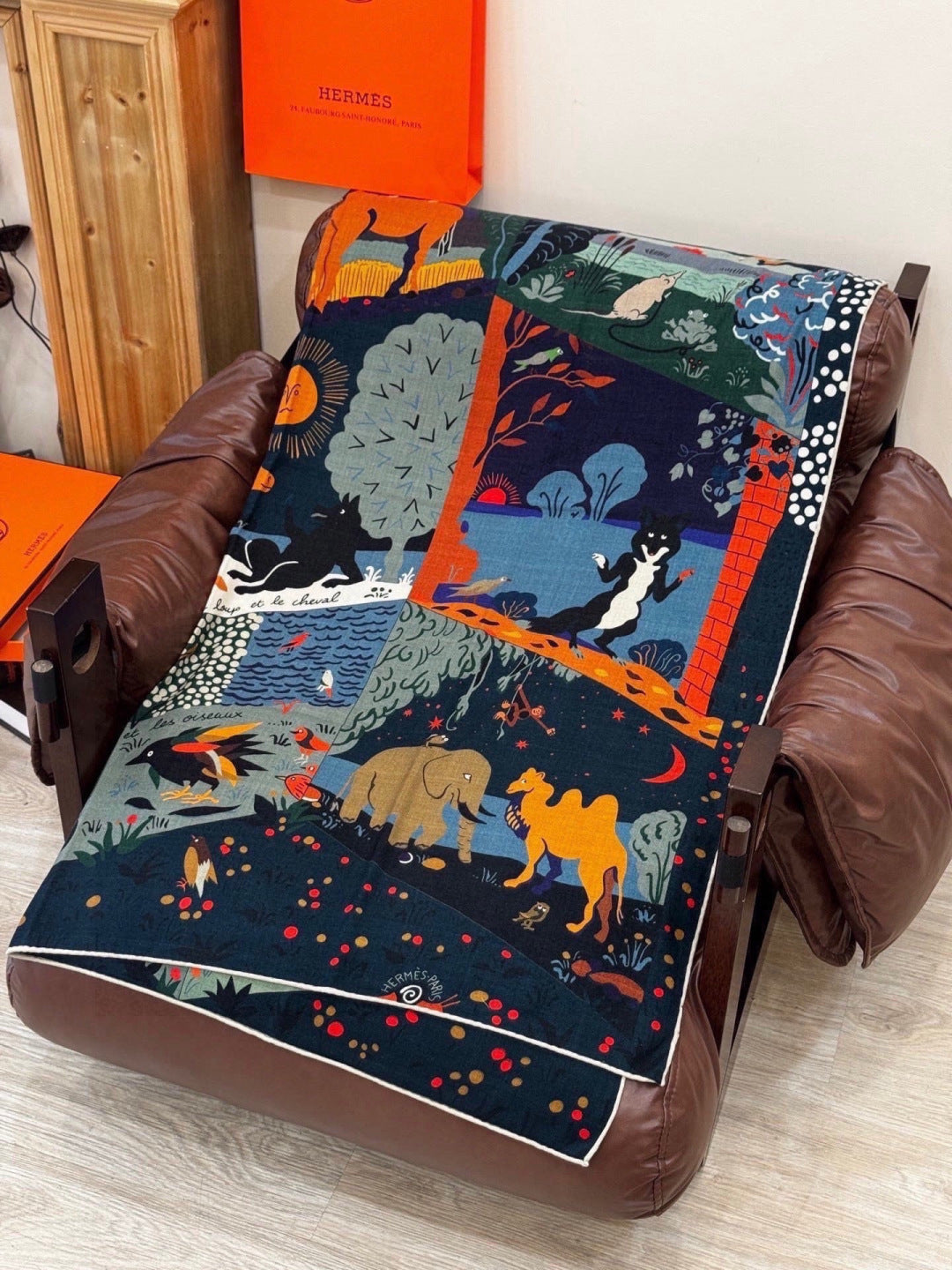 HERMES 26S SCARF 140 IN CASHMERE AND SILK 303101