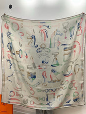 HERMES 26S SCARF 140 IN CASHMERE AND SILK 303156