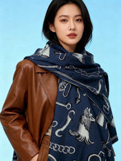 HERMES 26S SCARF 140 IN CASHMERE AND SILK 303157
