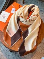 HERMES 26S SCARF 140 IN CASHMERE AND SILK 304243
