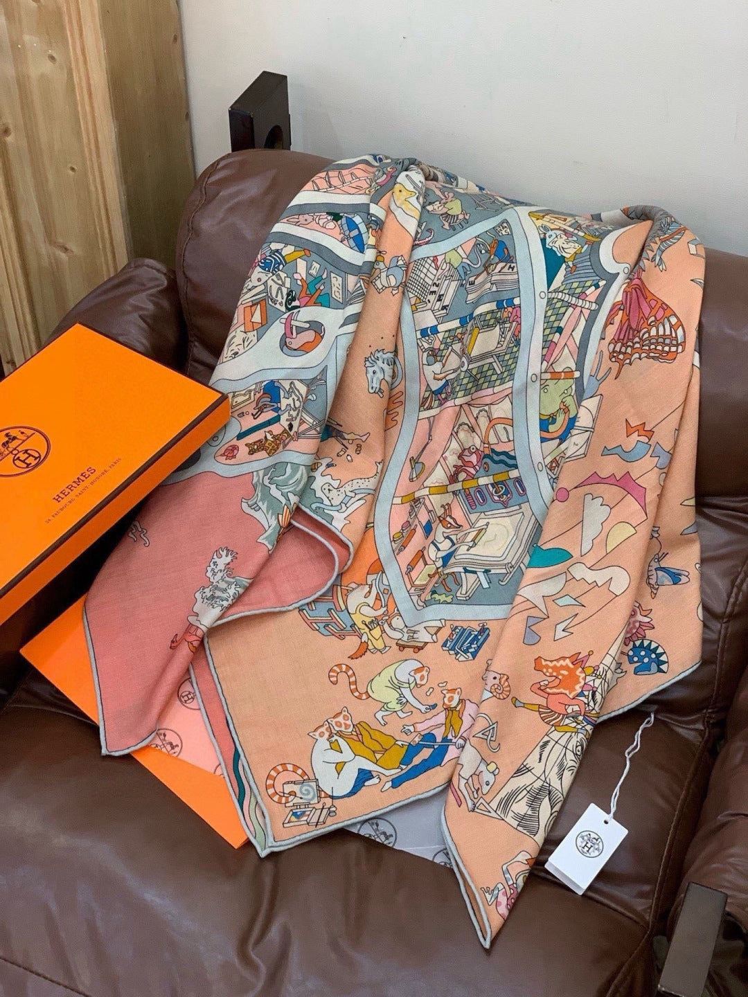 HERMES 26S SCARF 135 IN CASHMERE AND SILK 304245