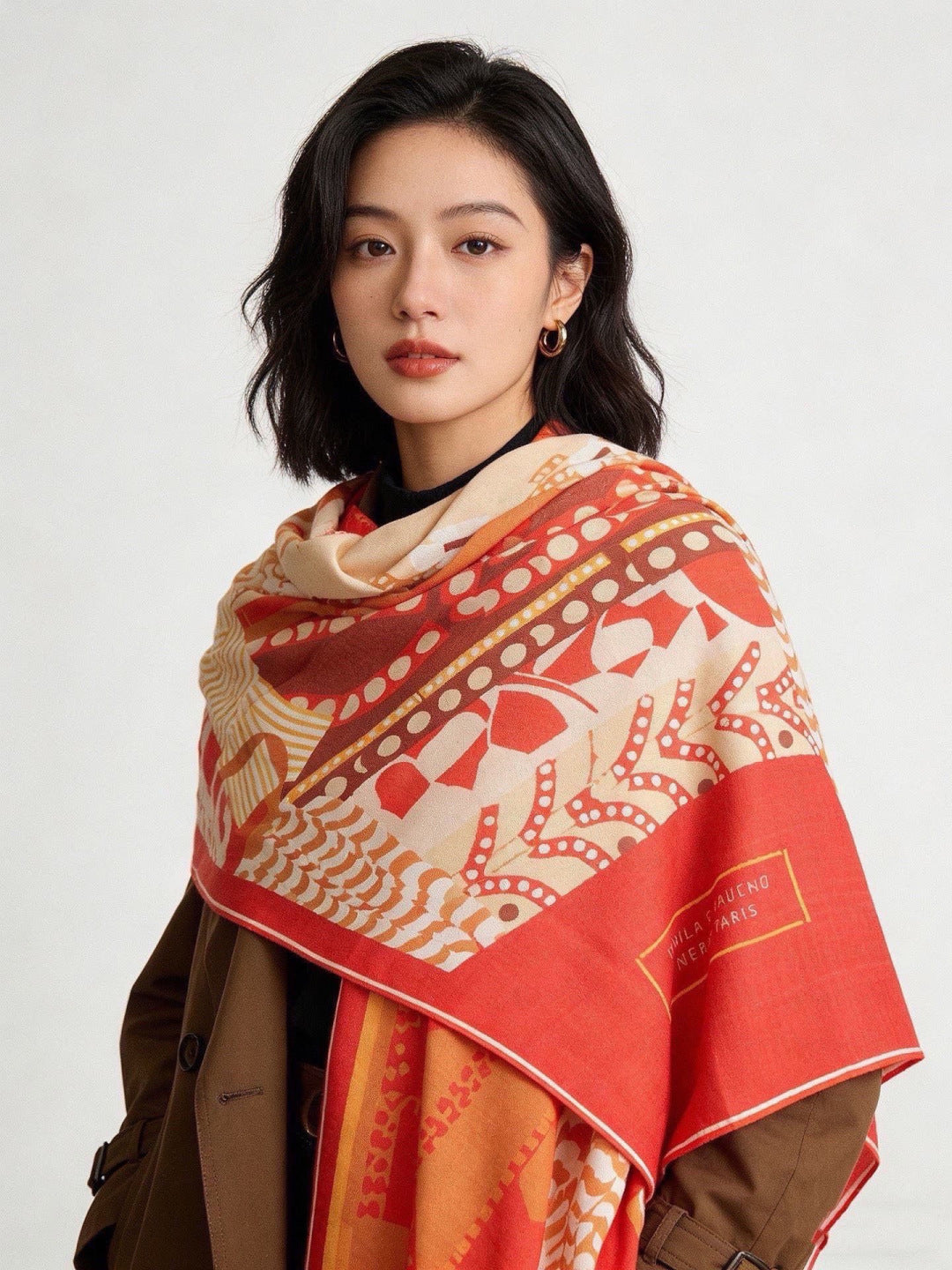 HERMES 26S SCARF 140 IN CASHMERE AND SILK 304706