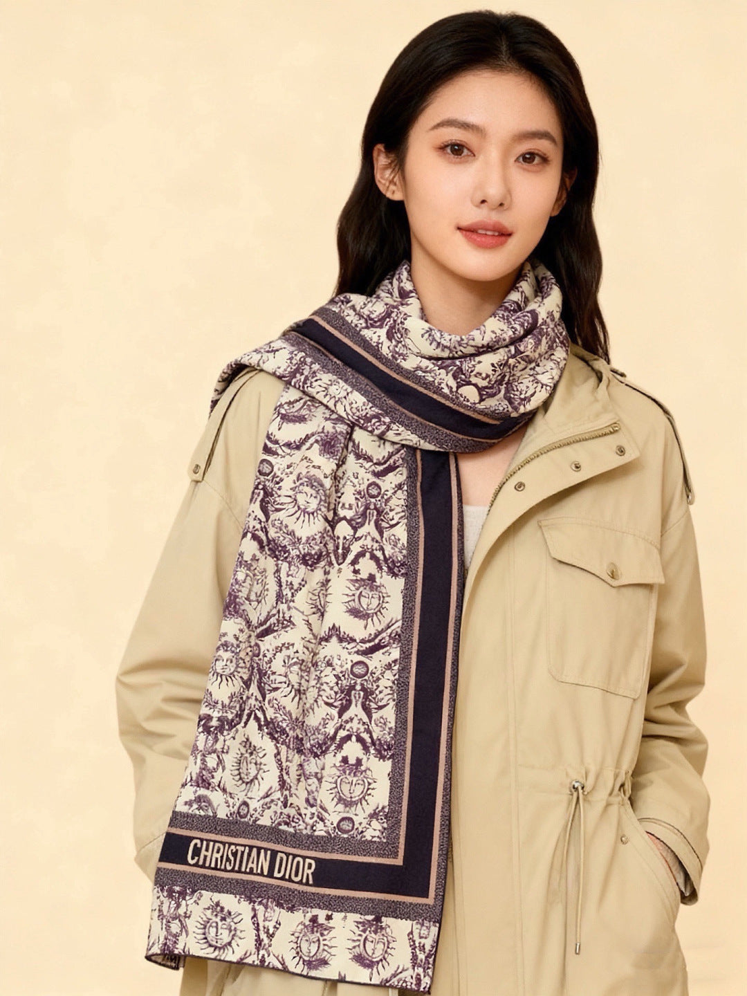 DIOR 26S SCARF 135CM IN CASHMERE SILK 304709