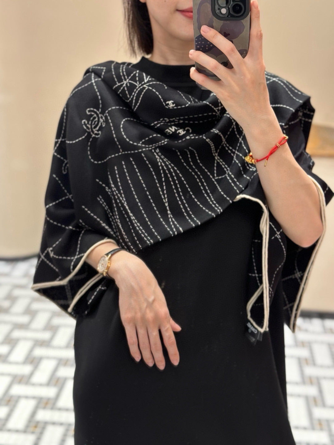 CHANEL 26S SCARF 140 IN CASHMERE AND SILK 304714