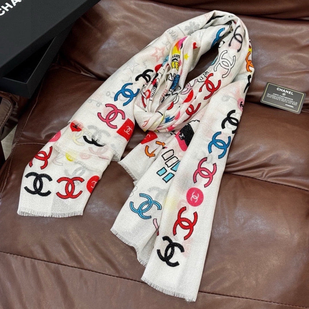 CHANEL 26S SCARF 200 IN CASHMERE AND SILK 307209