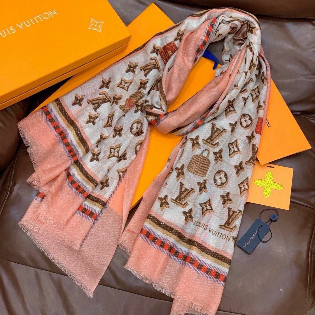 CHANEL 26S SCARF 200 IN CASHMERE AND SILK 307211