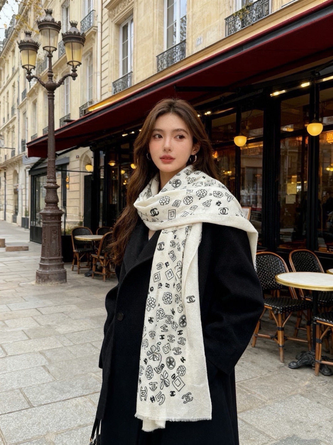 CHANEL 26S SCARF 200 IN CASHMERE AND SILK 307225