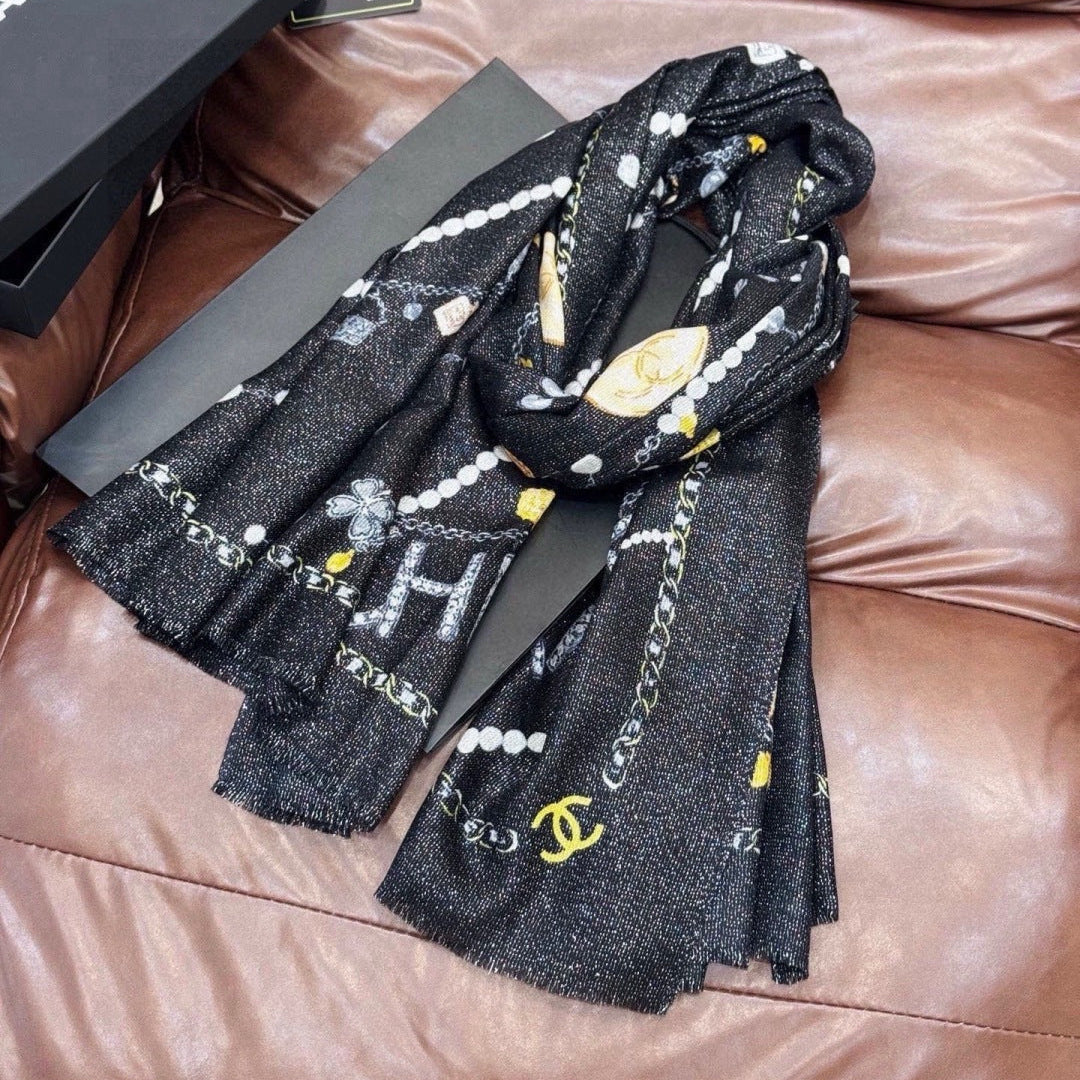 CHANEL 26S SCARF 200 IN CASHMERE AND SILK 307227
