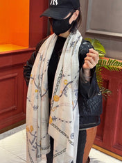 CHANEL 26S SCARF 200 IN CASHMERE AND SILK 307228