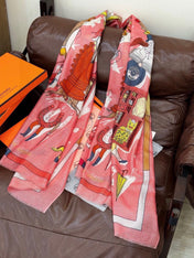 HERMES 26S LONG SCARF 200 IN CASHMERE AND SILK 307234