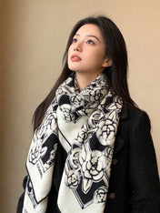 CHANEL 26S SCARF 140 IN CASHMERE AND SILK 309373
