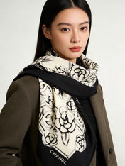 CHANEL 26S SCARF 140 IN CASHMERE AND SILK 309374