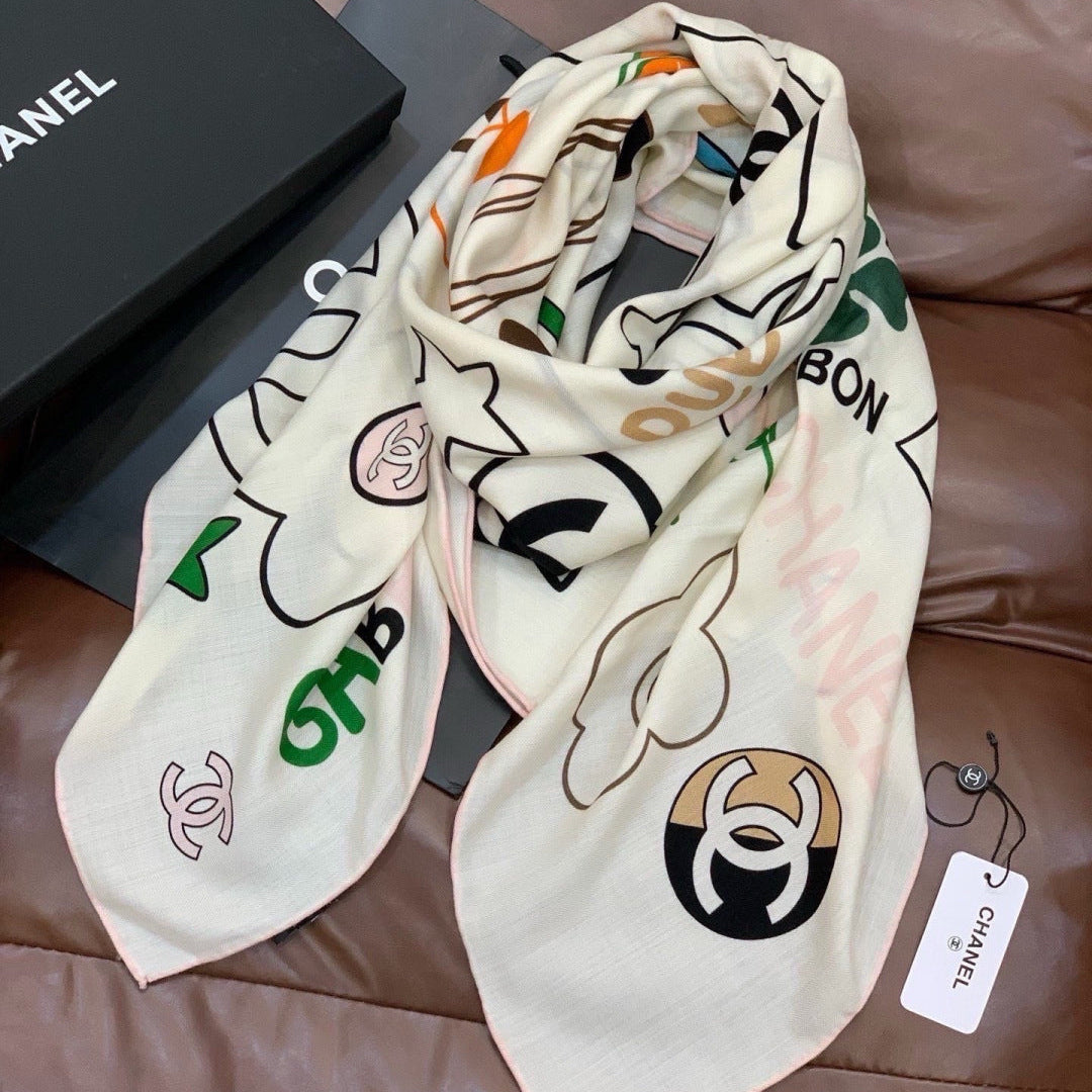CHANEL 26S SCARF 135 IN CASHMERE AND SILK 309915