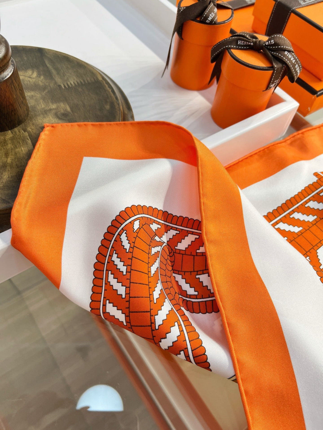 HERMES 26S PRINTED SQUARE SCARF 88 IN SILK 309940