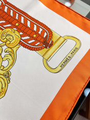 HERMES 26S PRINTED SQUARE SCARF 88 IN SILK 309940