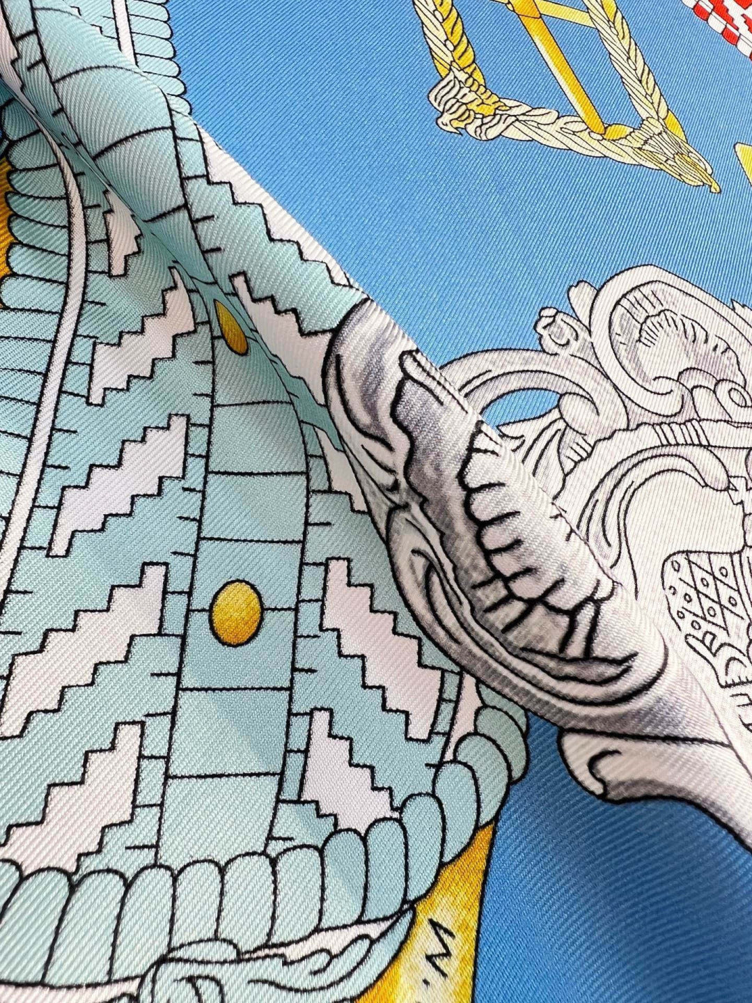 HERMES 26S PRINTED SQUARE SCARF 88 IN SILK 309941