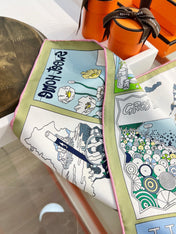 HERMES 26S PRINTED SQUARE SCARF 88 IN SILK 309944