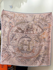HERMES 26S PRINTED SQUARE SCARF 135 IN SILK 311975