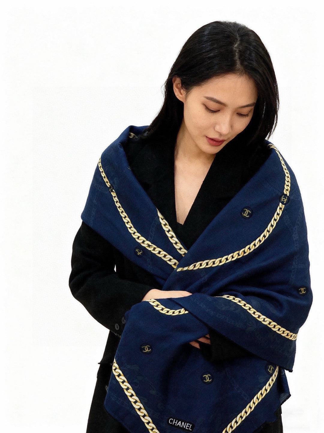 CHANEL 26S SCARF 135 IN SILK AND CASHMERE 313343