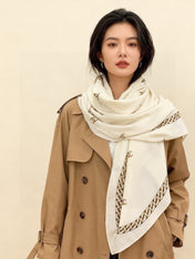 CHANEL 26S SCARF 135 IN SILK AND CASHMERE 313344