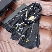 CHANEL 26S PRINTED SHAWL 200 IN SILK 313405