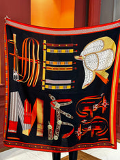 HERMES 26S SCARF 140 IN SILK AND CASHMERE 492439