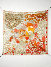 HERMES 26S SCARF 135 IN SILK AND CASHMERE 492457