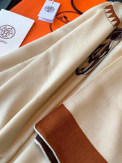 HERMES 26S SCARF 140 IN SILK AND CASHMERE 496036