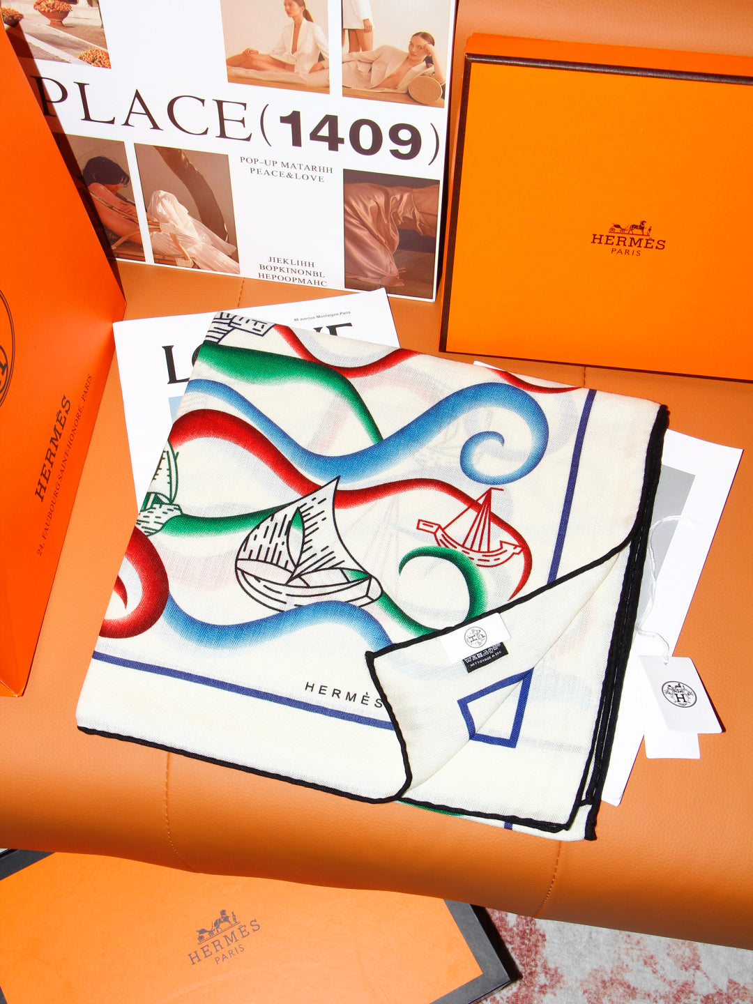 HERMES 26S SCARF 135 IN SILK AND CASHMERE 498489