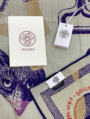 HERMES 26S SCARF 135 IN SILK AND CASHMERE 499946