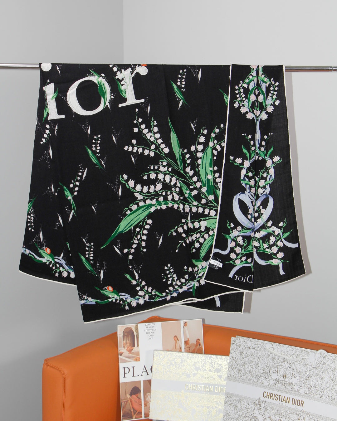 DIOR 26S SCARF 135 IN SILK AND CASHMERE 509322
