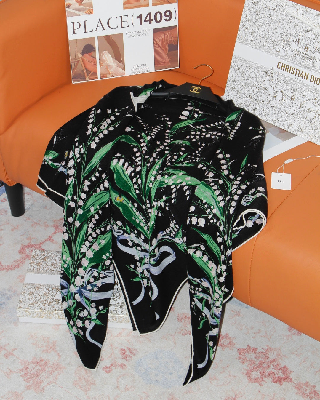 DIOR 26S SCARF 135 IN SILK AND CASHMERE 509322