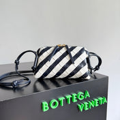 BOTTEGA VENETA 25S CONCERT POUCH 18 IN ZEBRA PATTERN CALFSKIN GOLD HARDWARE