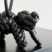 BOTTEGA VENETA 25S DAMEN ELEPHANT CHARM IN BLACK CALFSKIN