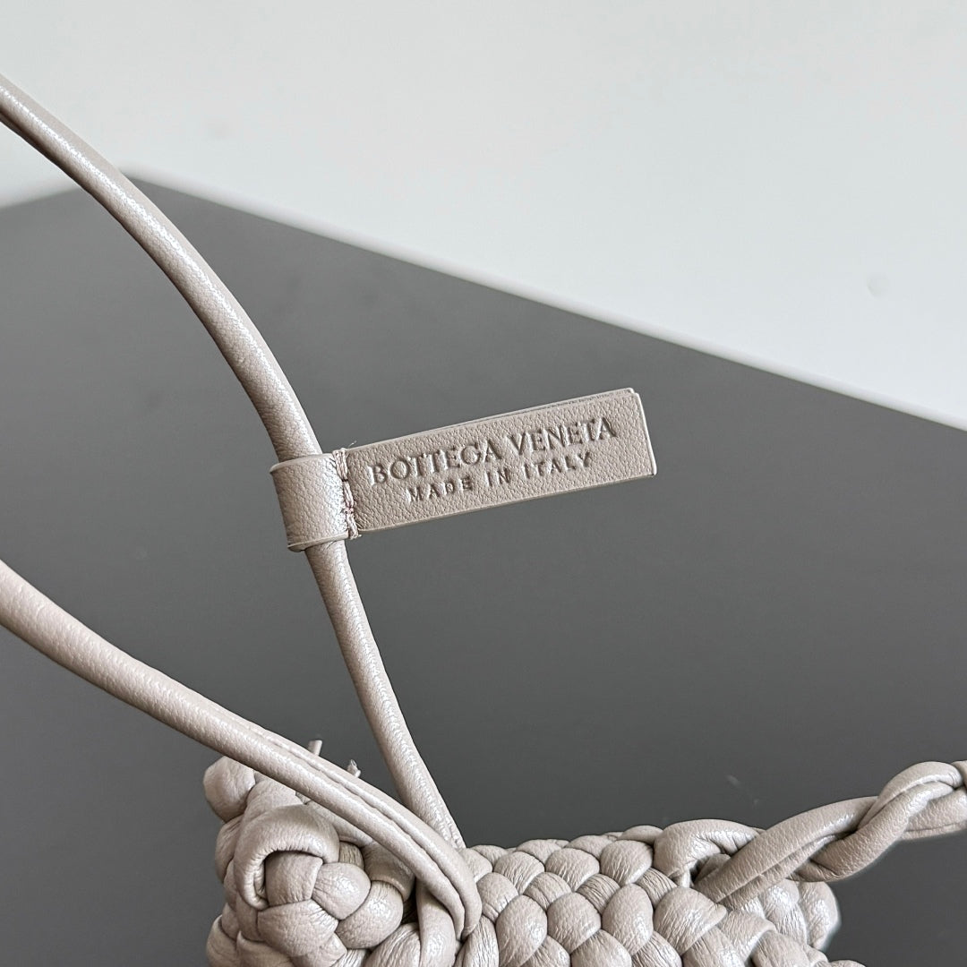BOTTEGA VENETA 25S CAT CHARM IN GREIGE CALFSKIN