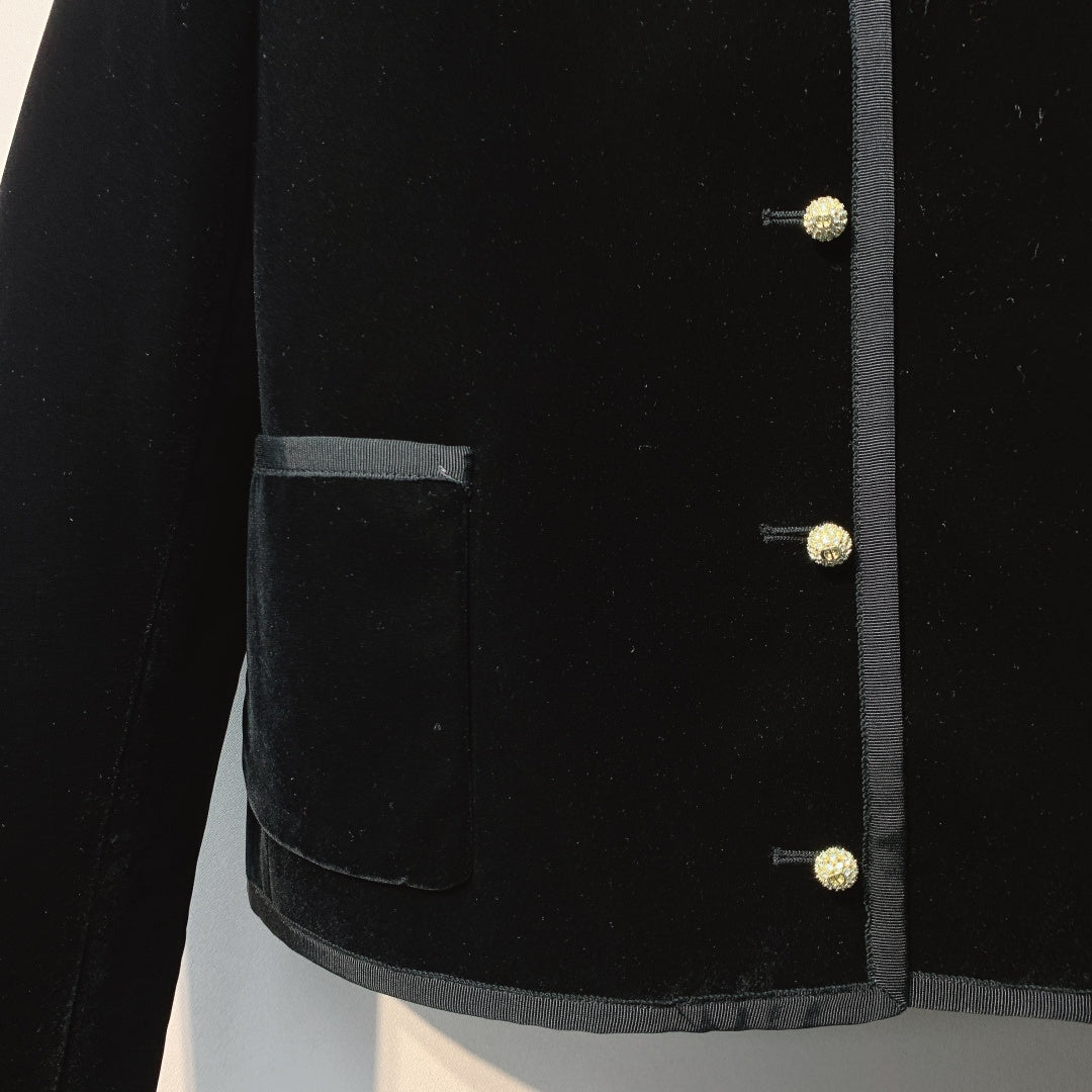 DIOR 25S ROUND-NECK VELVET JACKET 699