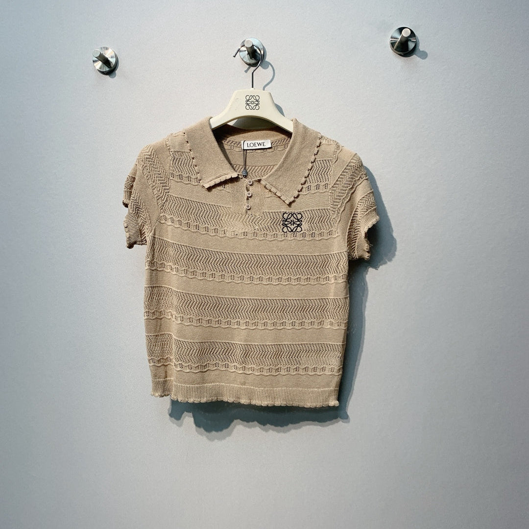 LOEWE 26S OPEN KNIT POLO 359